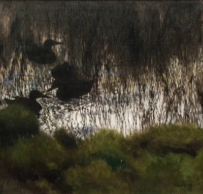 Wild Ducks In Reeds