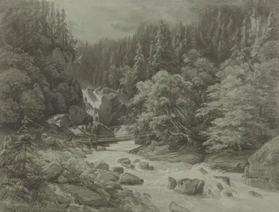 Wildbach In Tirol Mit Einer Brucke