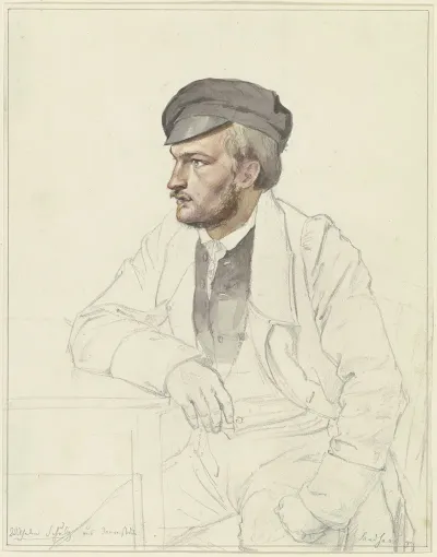 Wilhelm Schulz Aus Darmstadt An Einem Tisch Sitzend