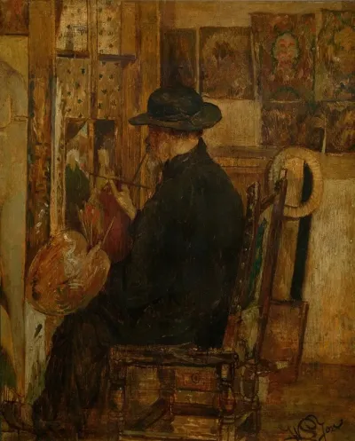 Willem Linnig I The Painters Father In His Studio