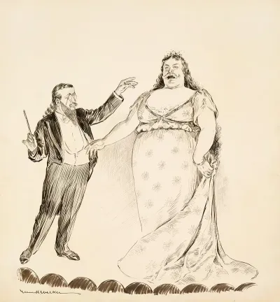 William Howard Taft Dressed As A Woman Sings On A Stage