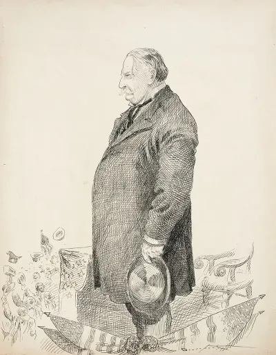 William Howard Taft Stands To Speak At An Event Looking At A Cheering Crowd