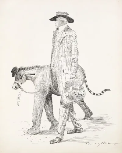 William Randolph Hearst Walks Next To An Animal Labeled New Party