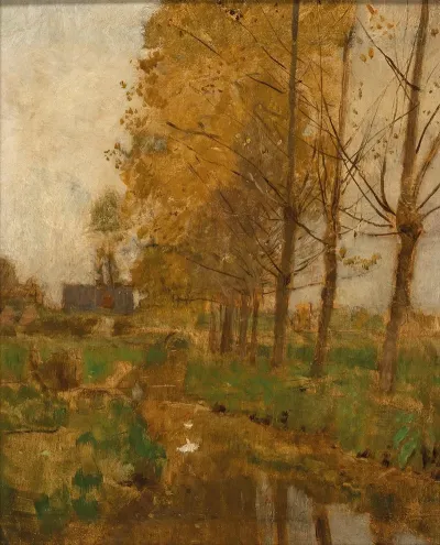 Willow Trees Autumn Landscape