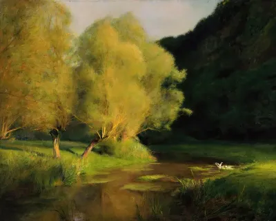 Willows By A Stream