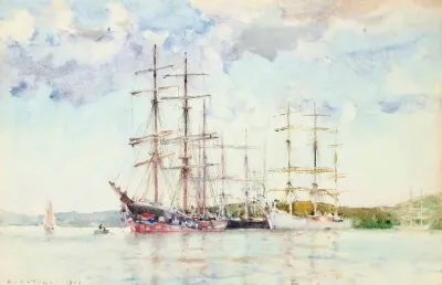 Windjammers At Anchor In Carrick Roads