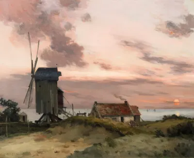 Windmill On A Beach