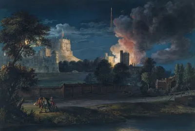 Windsor Castle From Datchet Lane On A Rejoicing Night 1768