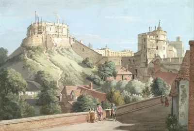 Windsor Castle The Round Tower Royal Court And Devils Tower From The Black Rod
