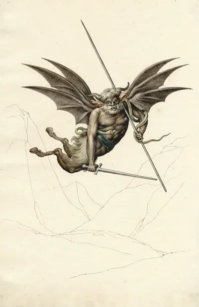 Winged Devil From A Fresco In The Camposanto At Pisa