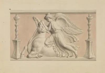 Winged Figure Slaying A Bull