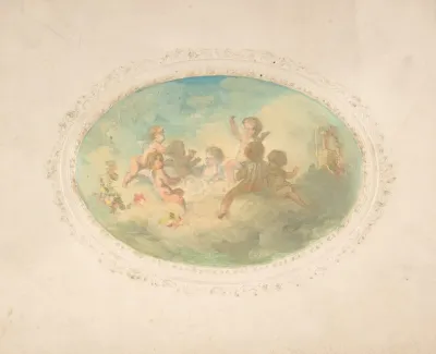 Winged Putti At A Banquet