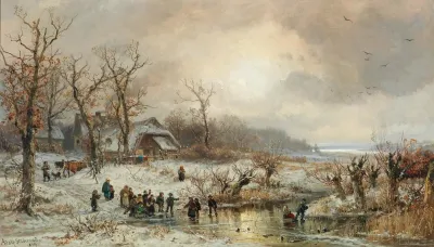 Winter Amusements In The Setting Sun