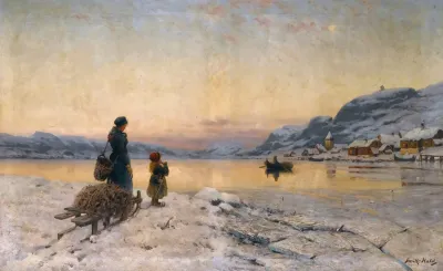 Winter Day By The Fjord