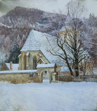 Winter Im Rosenthal Bei Kapellen Steiermark Mit Altgotischer Kirche