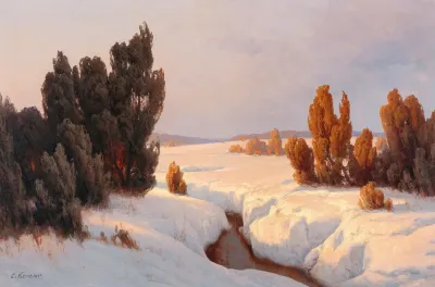 Winter Landscape In The Sun