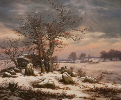Winter Landscape Near Vordingborg Denmark