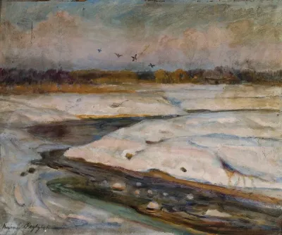 Winter Landscape With A Meandering River