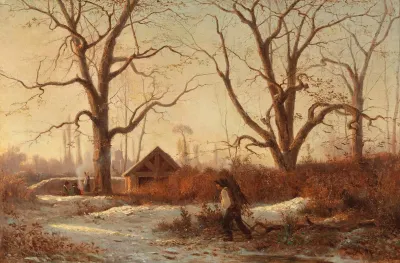 Winter Landscape With Brushwood Gatherer