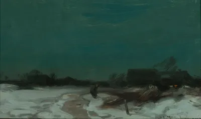Winter Landscape With Cottages 3