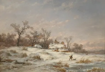 Winter Landscape With Decorative Figures 3