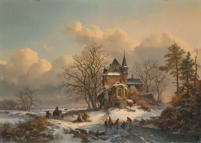 Winter Landscape With Skaters 7