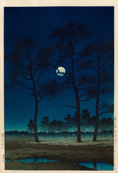 Winter Moon Over Toyama Plain