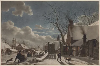 Winter Night In A Dutch Town