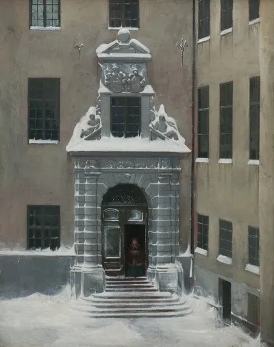 Winter Scene From The Present Foreign Office Stockholm