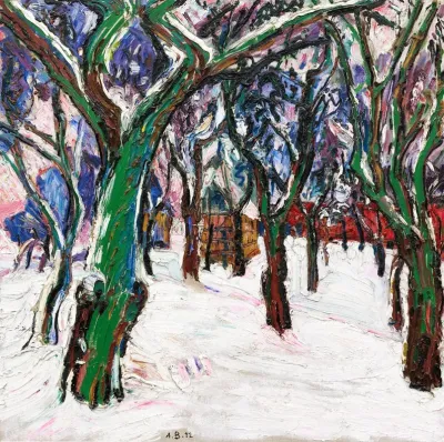 Winterbild Mit Bauernhausern