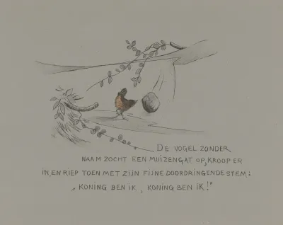 Winterkoning Bij Een Muizenhol