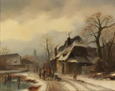 Winterliche Dorfansicht