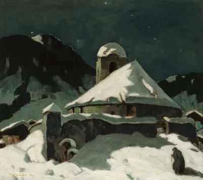 Winternacht Im Bergdorf