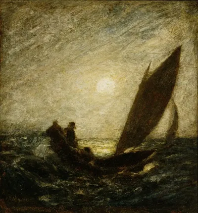 With Sloping Mast And Dipping Prow