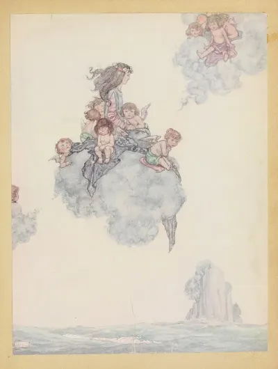With The Rest Of The Children Of Air Soared High Above The Rosy Cloud