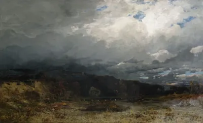 Wolkenverhangene Moorlandschaft Im Vorgebirge