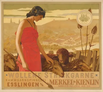 Wollene Strickgarne Kammgarnspinnerei Merkel Kienlin Esslingen
