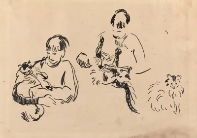 Woman And Cat