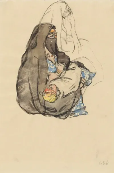 Woman And Child Cairo 1912