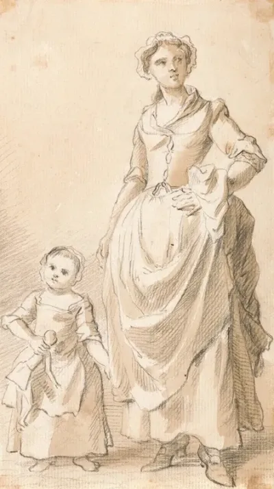 Woman And Child Holding A Doll