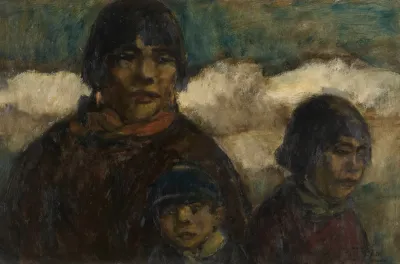 Woman And Children At The Harbour