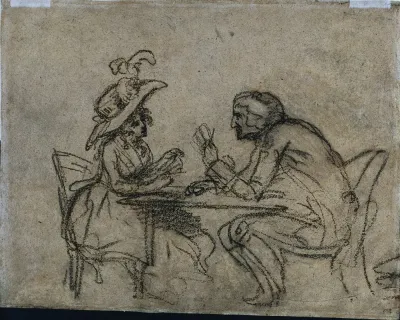 Woman And Man Playing Cards