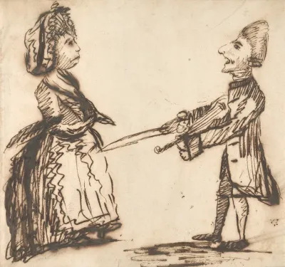Woman And Man With Sword
