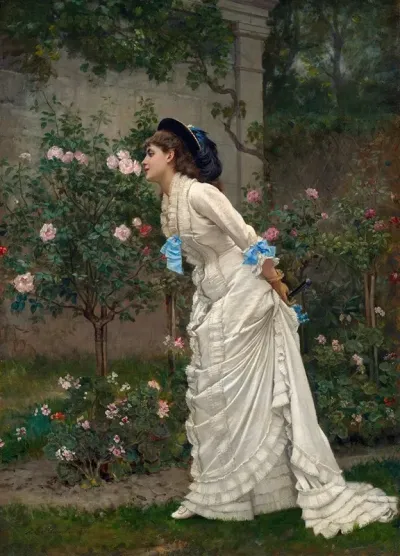 Woman And Roses