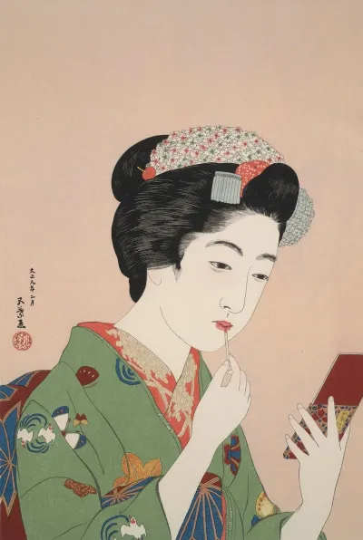 Woman Applying Rouge