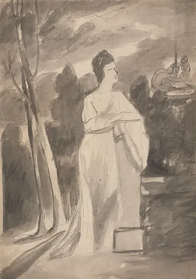 Woman At A Column