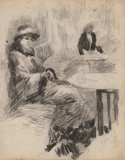 Woman At A Table In A Cafe