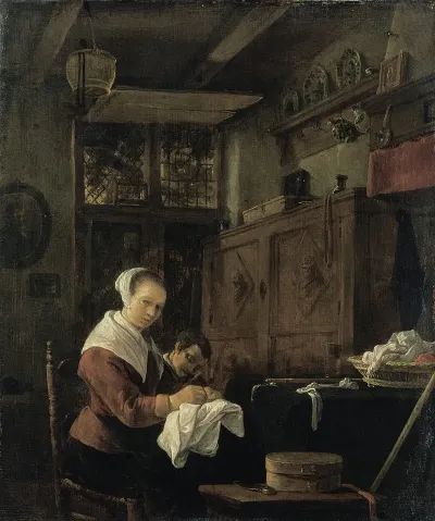 Woman At Her Sewing Table