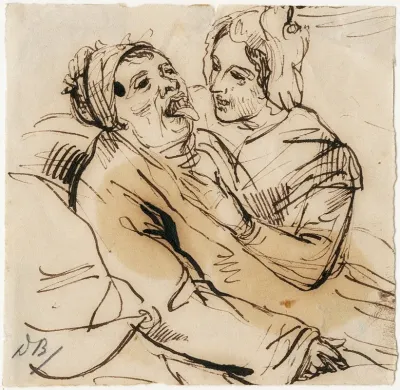 Woman Attending A Sick Man
