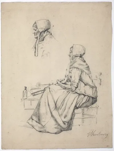 Woman Baking Pancakes Head Of A Woman In Profile
